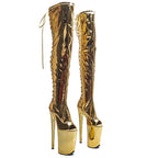 23CM Platform Pole Dance Boots - Ultra High Heel Open Toe Performance Boots