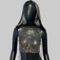 Crystal Mesh Hooded Tank Top - Sheer Performance Cami