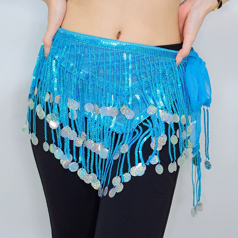Sequin Fringe Hip Scarf | Belly Dance Belt