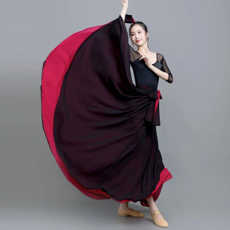 Gradient Color-Block Flamenco Skirt | Big Swing | XS-XL