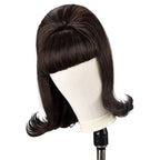 Vintage Short Wavy Wig | Flat Bangs | 14 Inch