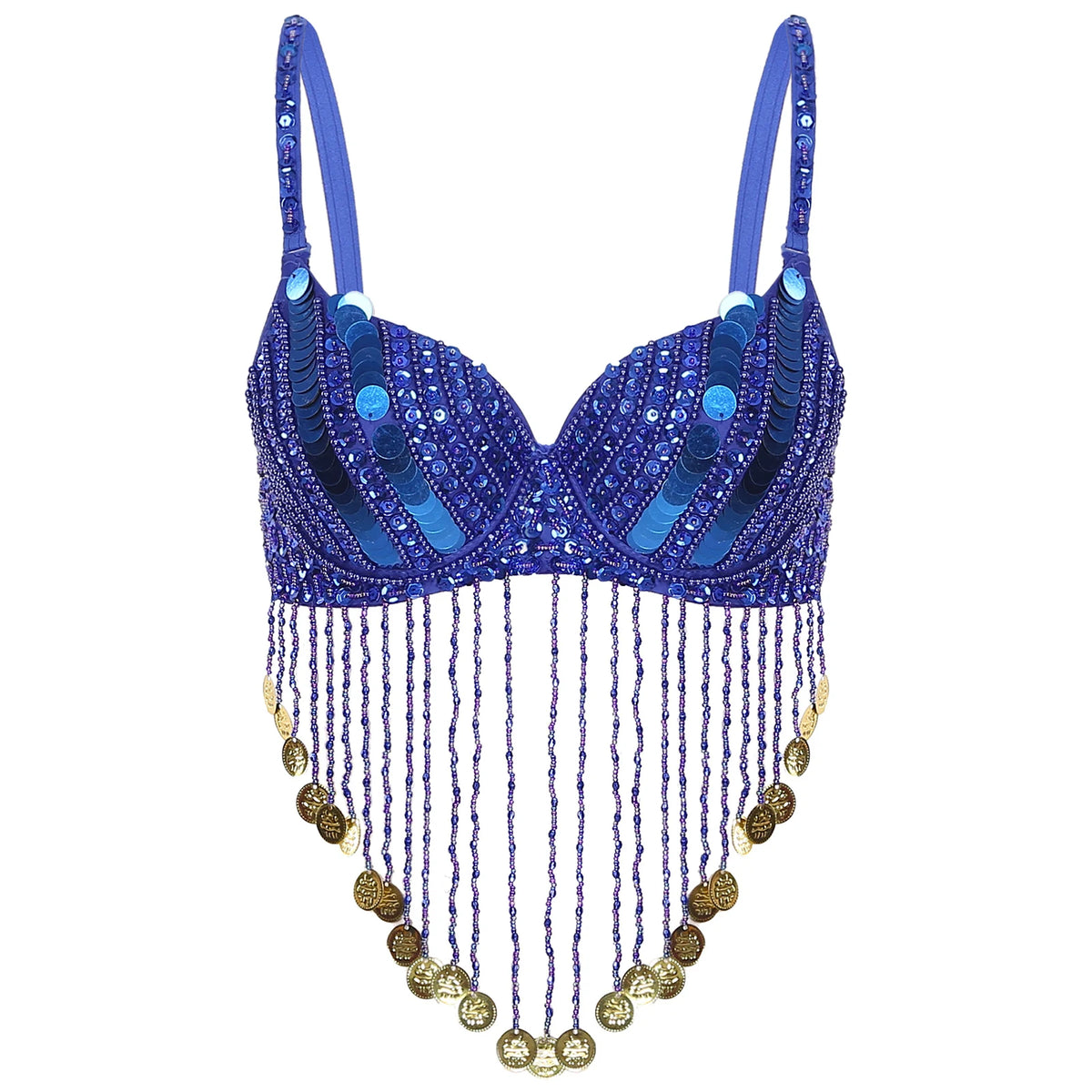 Sequin & Beaded Tassel Bra | Belly Dance & Festival Top | 7 Colours