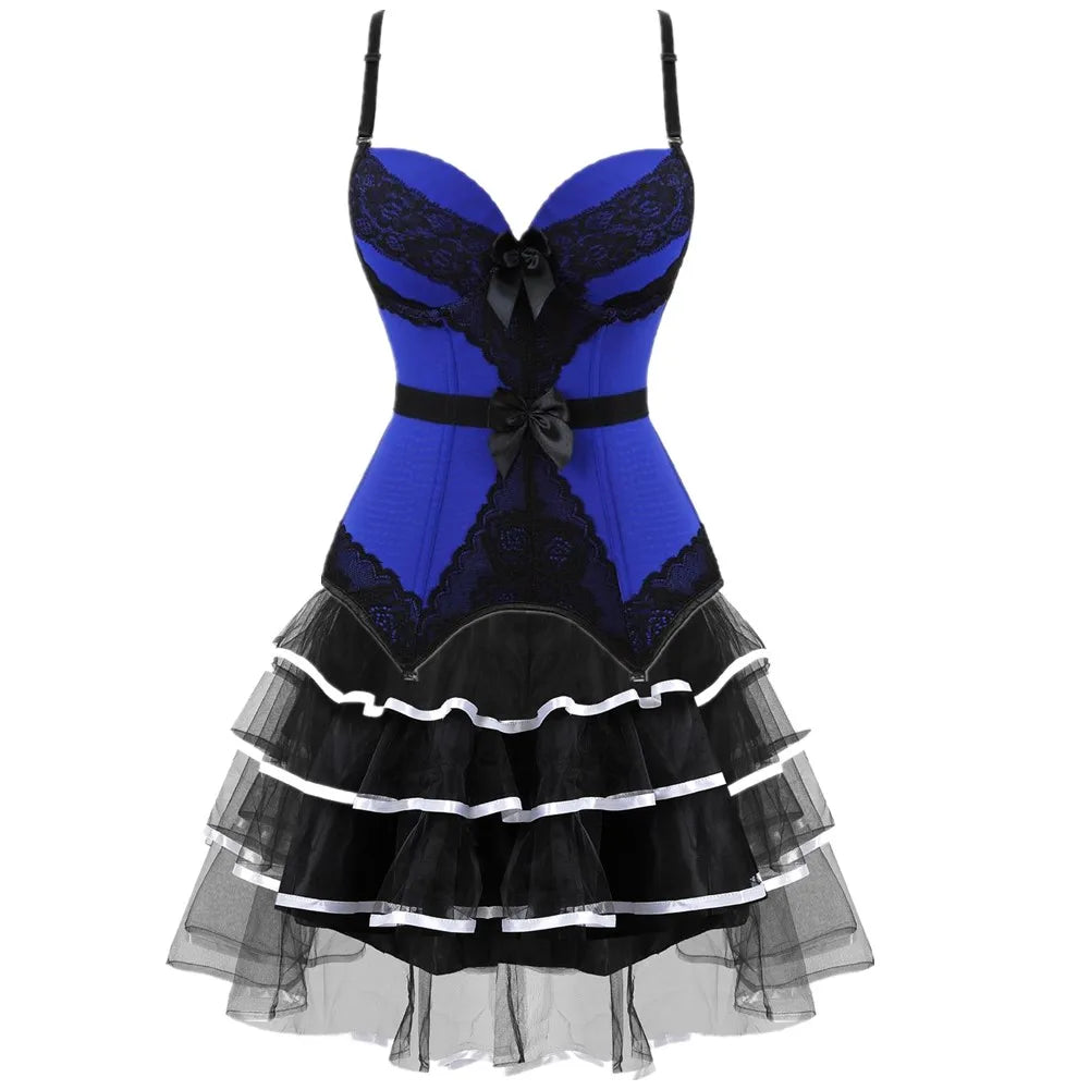 Overbust Corset & Tutu Skirt Set | Straps Cup | Burlesque