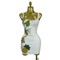 Pineapple Floral Beaded Bodycon Mini Dress | Square Neck | Stage