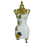Pineapple Floral Beaded Bodycon Mini Dress | Square Neck | Stage