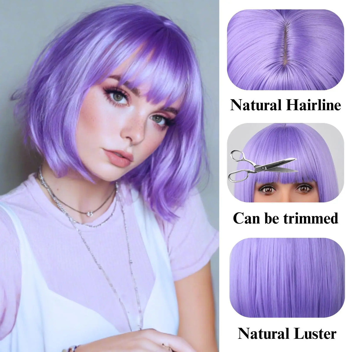 Straight Bob Wig | Full Bangs | 12 Inch
