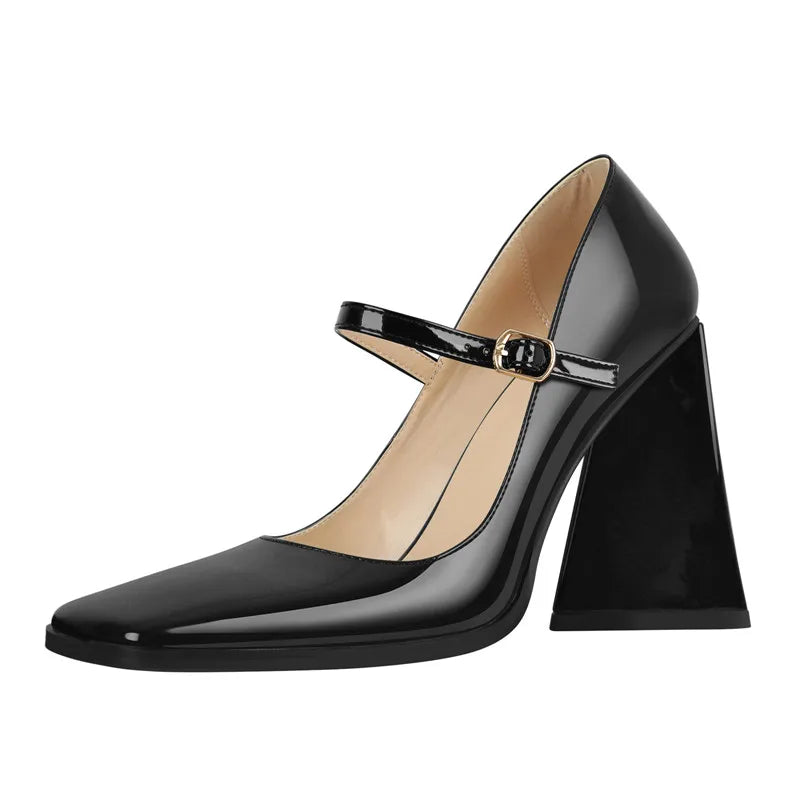Mary Jane Pump | Square Toe | Chunky Heel