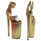 26CM Platform Pole Dance Sandals - Ultra High Heel Snake Print Performance Heels