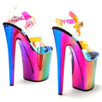 8-Inch Clear Platform Sandals - Peep Toe Exotic Dance Heels