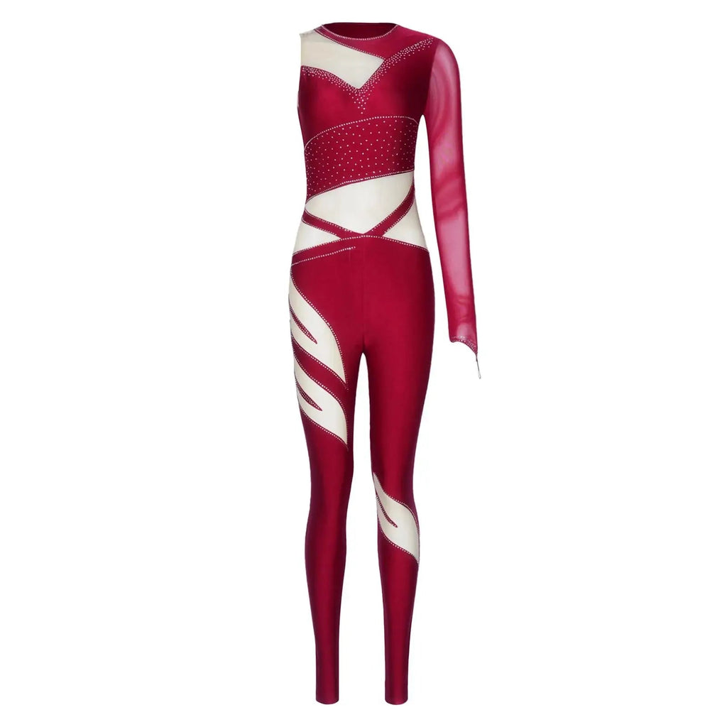 Women's Rhinestone Mesh Unitard | Multiple Styles | 20 Designs | S–3XL