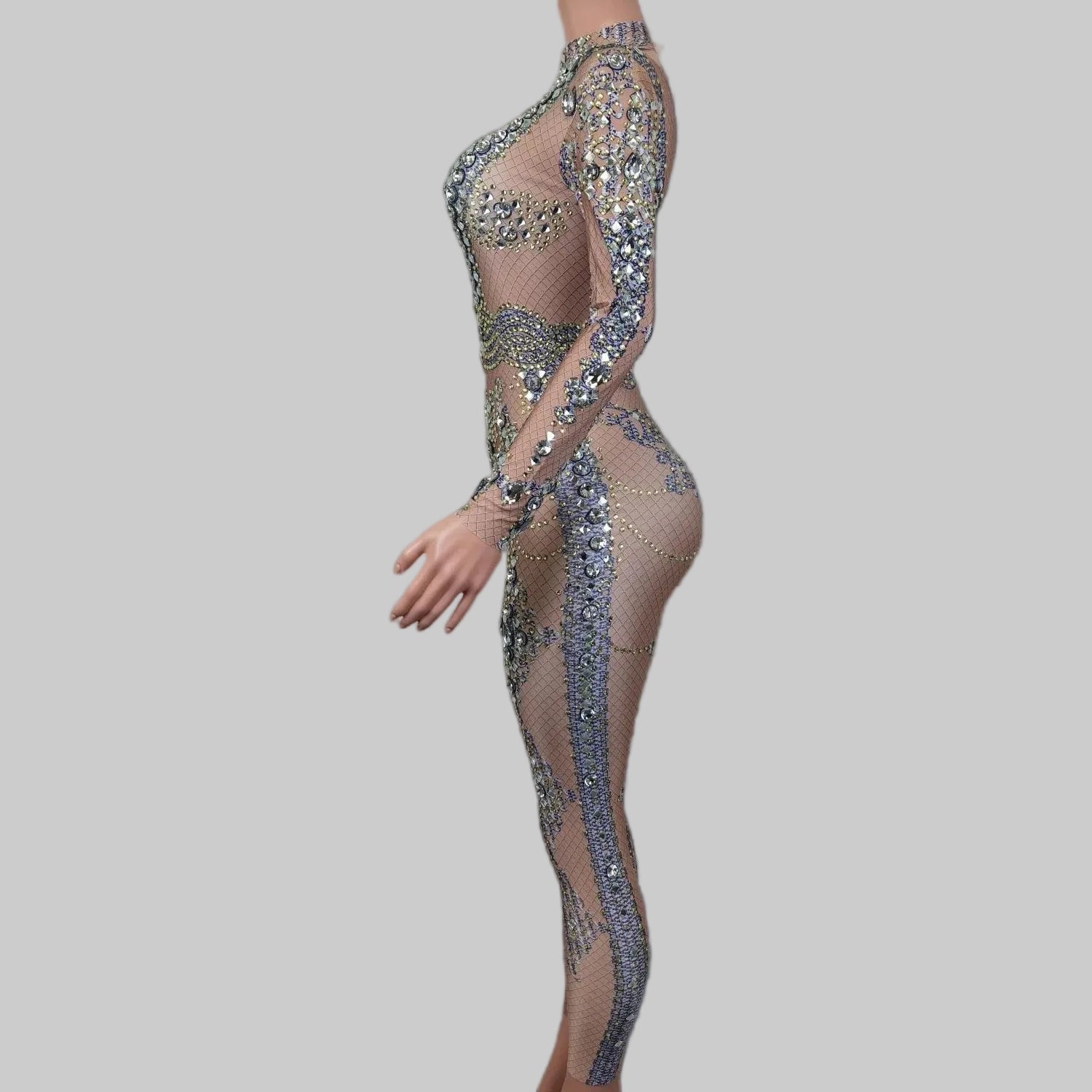 Rhinestone Print Jumpsuit - Luxury Performance Wear