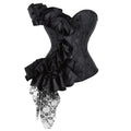 Gothic Jacquard Overbust Corset | Sweetheart | Ruffle & Lace