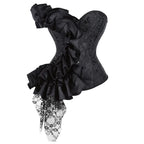 Gothic Jacquard Overbust Corset | Sweetheart | Ruffle & Lace