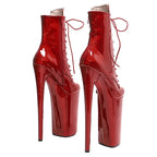 10-Inch Shiny Ankle Boots - Platform Dance Boots