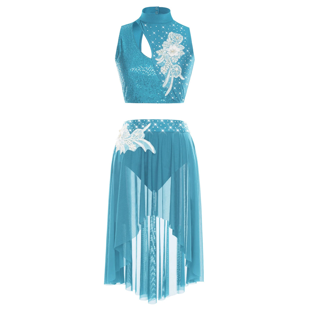 Starlight Floral Appliqué Lyrical Dance Set