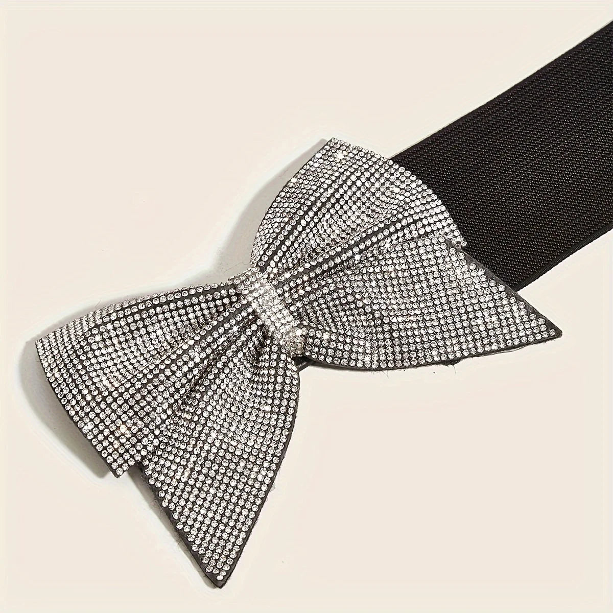 Rhinestone Bow Wide Elastic Belt | Stage & Bridal
