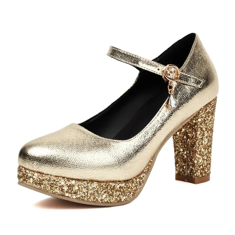 Mary Jane Platforms | Glitter | 8.5cm
