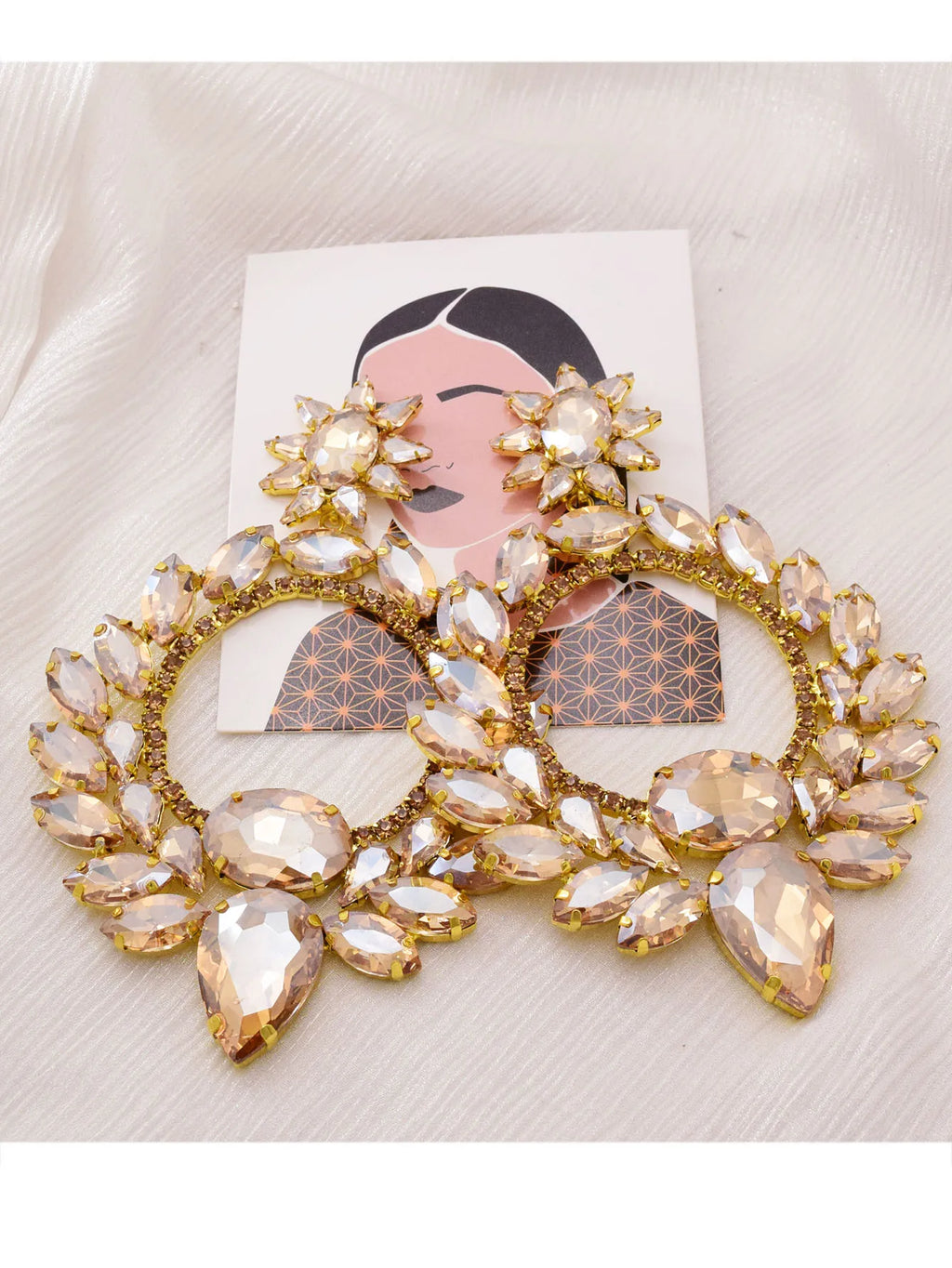Statement Drop Earrings | Champagne Gold