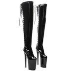 Patent Thigh-High Platform Pole Dance Boots – 9-Inch Heel