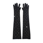 Mesh Opera Gloves | Rhinestone Sparkle