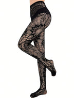 Jacquard Lace Fishnet Tights | Gothic Pantyhose | One Size