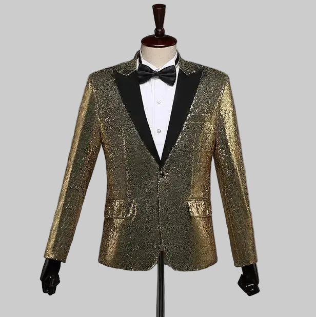 LED Sequin Performance Suit Jacket - Light Up Slim Fit Blazer for Performers