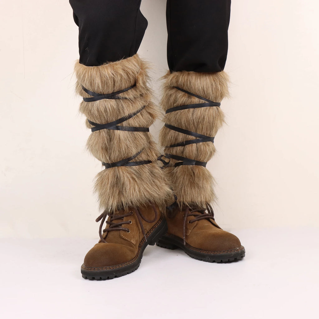 Faux-Fur Viking Leg Wraps | Costume