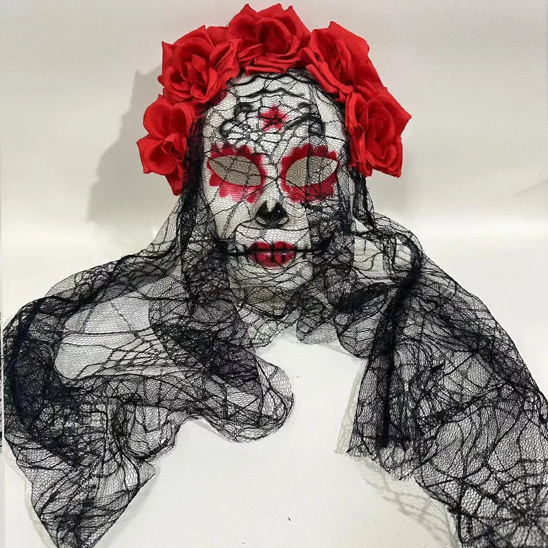 Gothic Bride Skull Mask | Veil & Roses