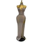 Full Rhinestone Column Maxi Gown | Nude | Luxury Pageant