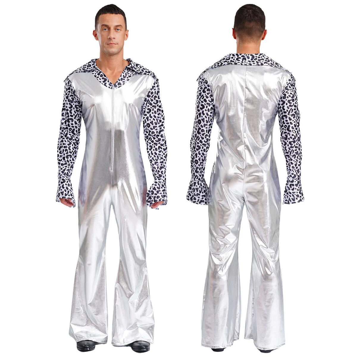 Men’s Disco Jumpsuit | Metallic Bell Bottoms