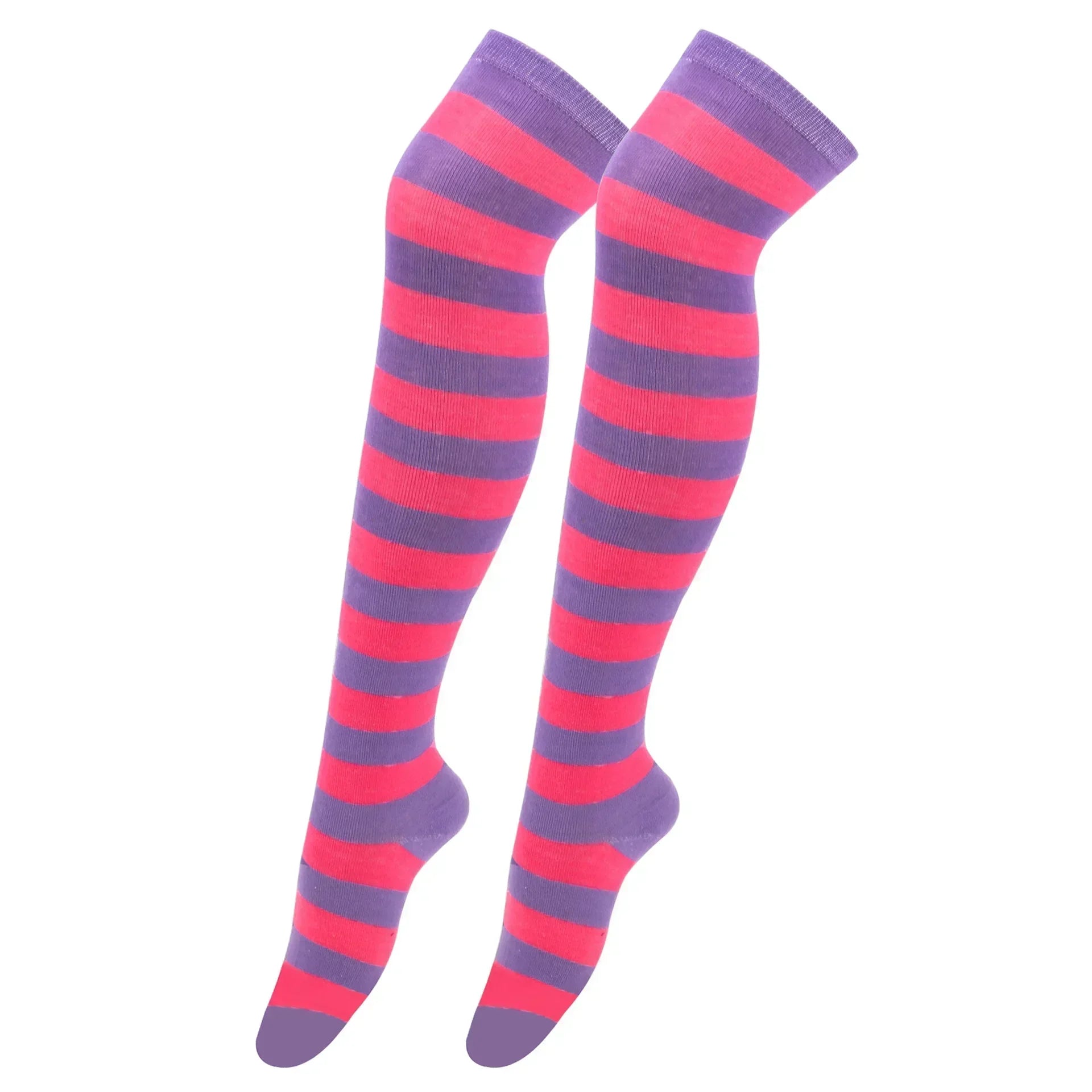 Striped & Polka Dot Thigh-High Stockings | Over-Knee | 27 Colors