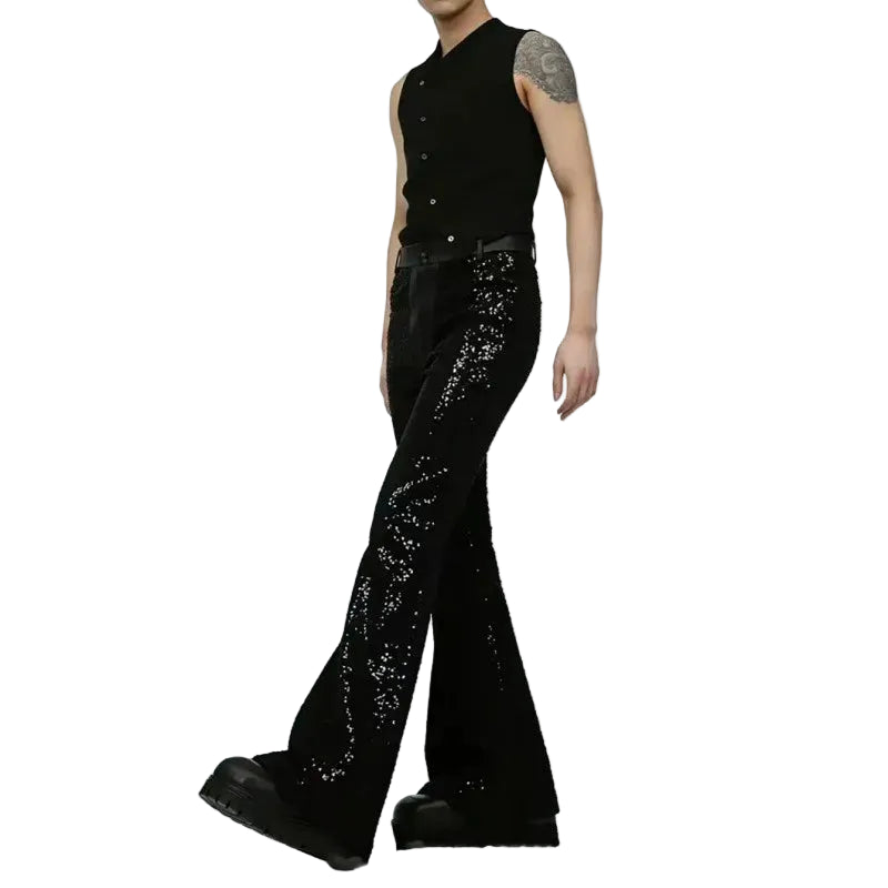 Men’s Sequin Pants | Flared Bell-Bottoms