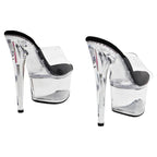 7-Inch Clear Platform Heels - Transparent Slip-On Sandals