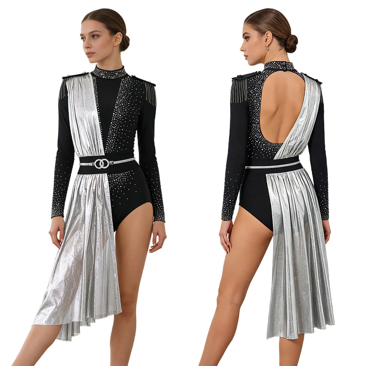 Women's Rhinestone Mesh Unitard | Multiple Styles | 20 Designs | S–3XL