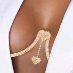 Rhinestone Body Chain | Heart & Flower | Gold & Silver