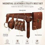 Medieval Utility Belt | Leather Pouches | Costume Set