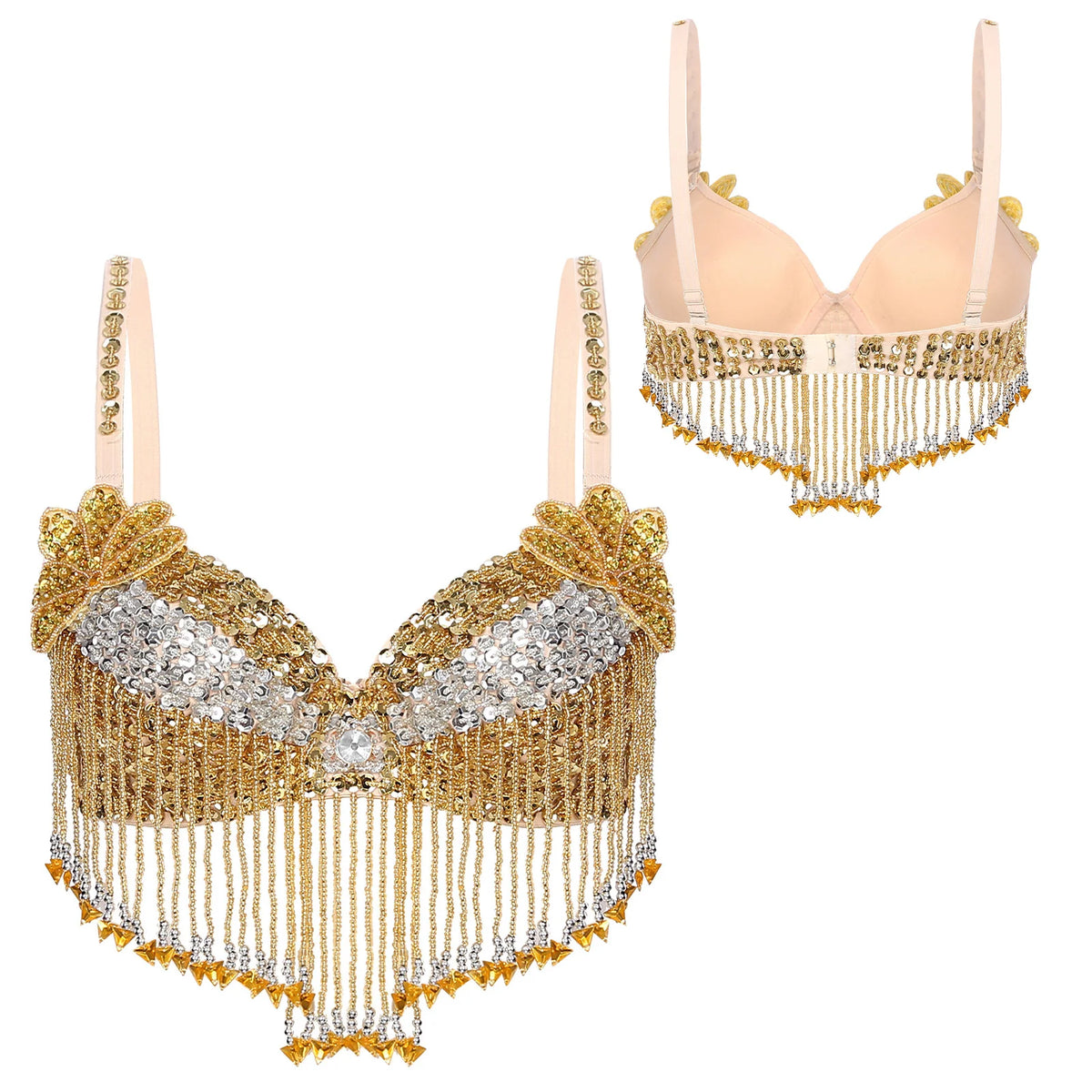 Sequin Beaded Tassel Belly Dance Bra | Underwired | Festival & Stage | One Size