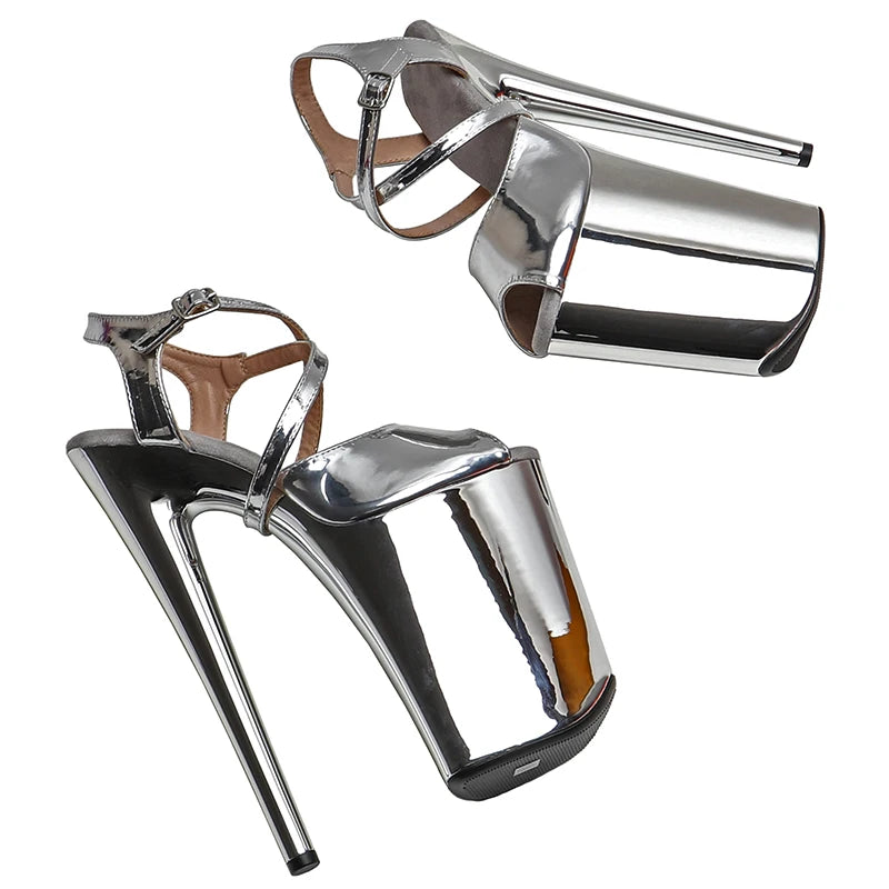 Shiny Slip-On Platform Sandal Heel – 9 Inch Stage & Pole Dance