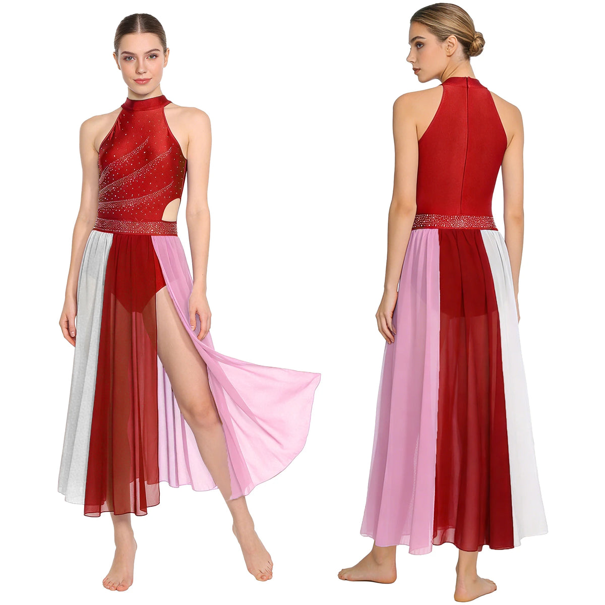 Celestial Rhinestone Keyhole Dance Dress