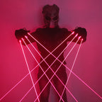 Red Laser Gloves - Rechargeable LED Performance Gloves for DJs & Dancers