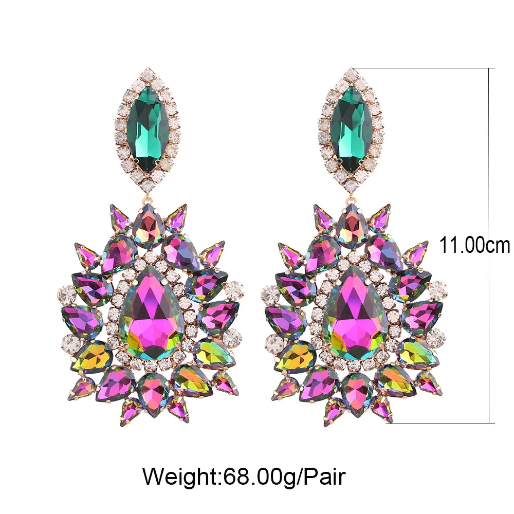 Rhinestone Drop Earrings | Clip or Pin