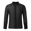 Men’s Latin Dance Shirt | Sheer Black