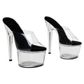 7-Inch Clear Platform Heels - Transparent Slip-On Sandals