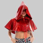 Metallic Hooded Cape - Shiny Holographic Cloak for Stage & Performance