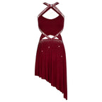 Aurora Rhinestone Ruched Dance Dress
