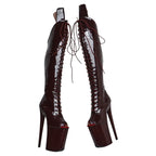 Patent Thigh-High Platform Boots - 9 Inch Pole Dance Boots