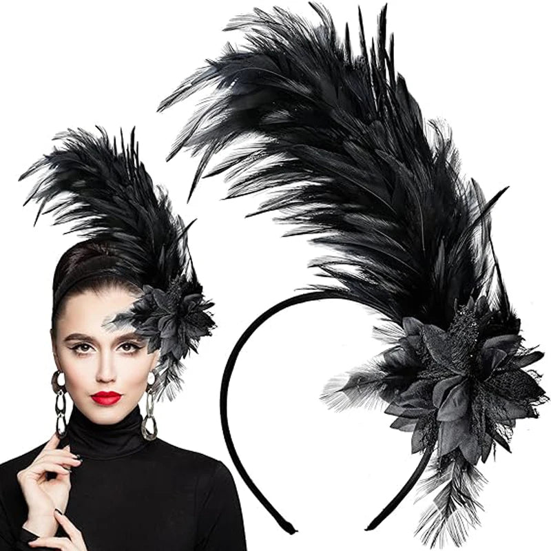 Feather Fascinator Headband | Tall Plume | 8 Colors