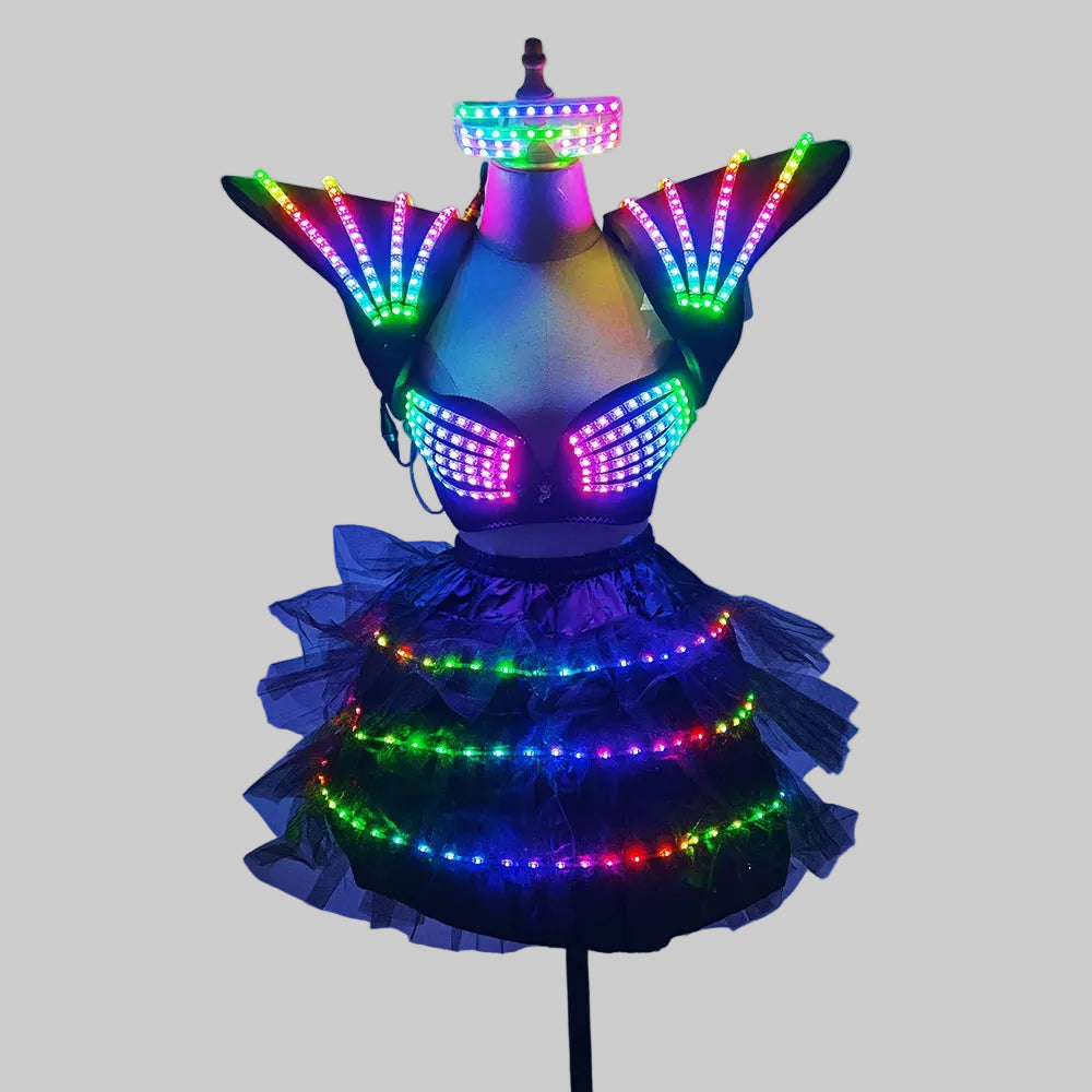 LED Light Up Performance Costume - Remote Control Futuristic Dance Outfit