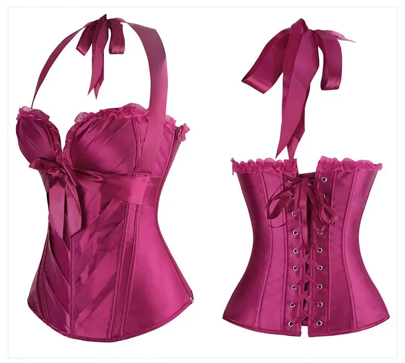 Halter Satin Overbust Corset | Burlesque & Cabaret
