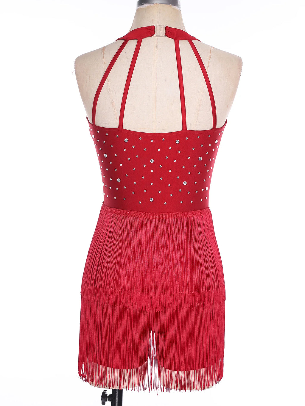 Rhinestone Fringe Dress | Halter Neck | Latin Dance